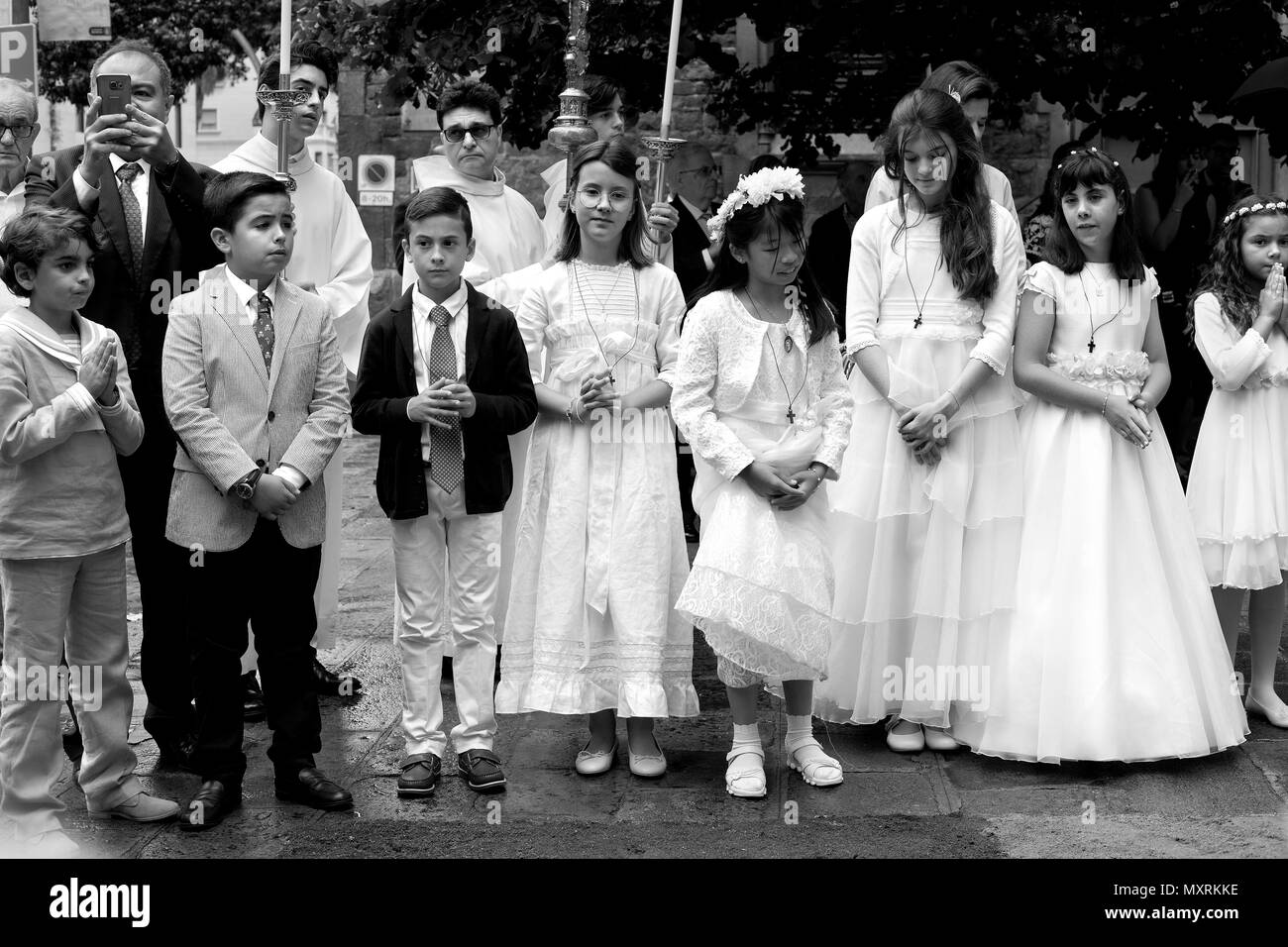 First communion boy Black and White Stock Photos & Images - Alamy