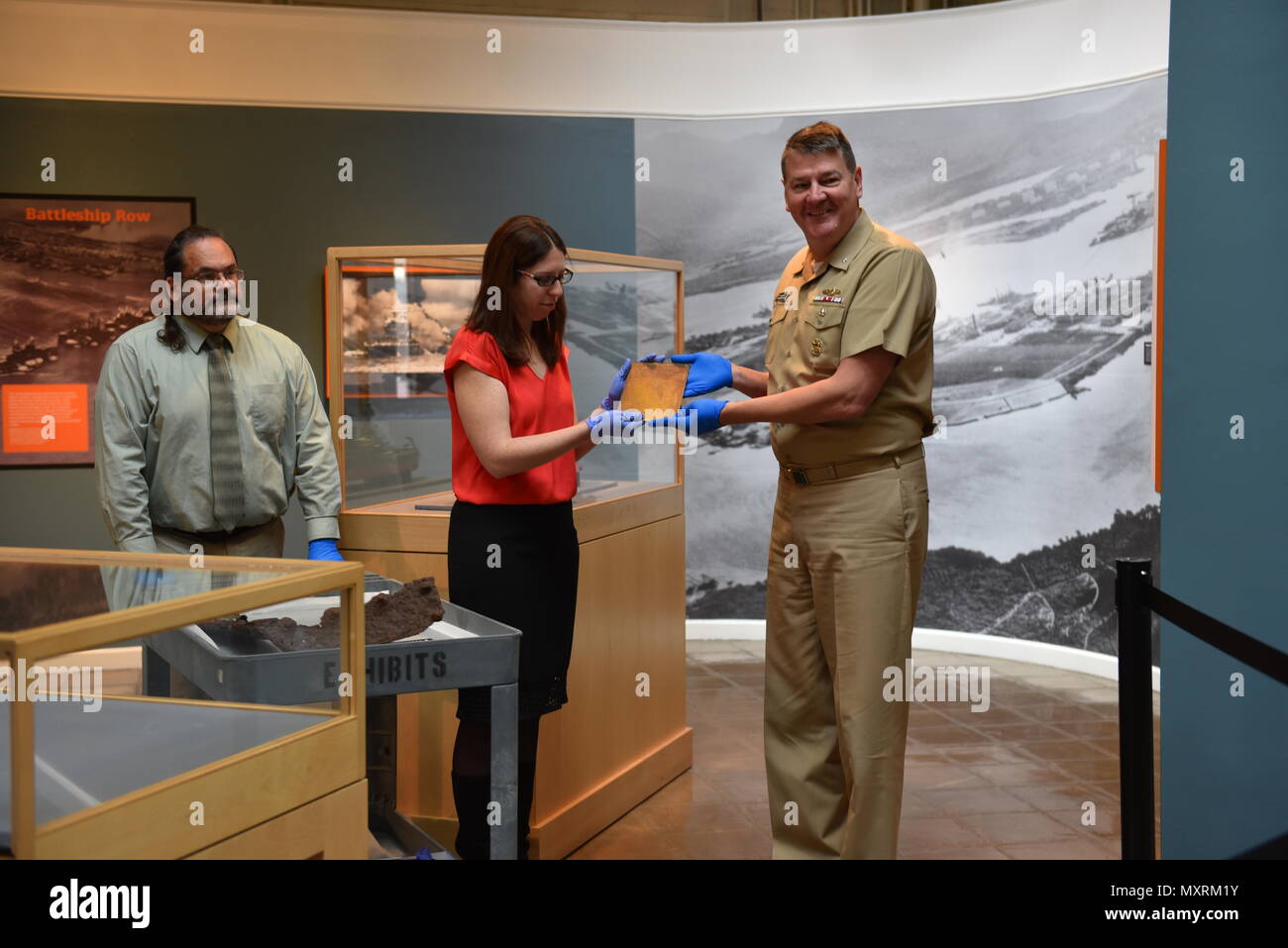 Rear Admiral Charles W. Rock, USN, Commandant, Naval District Washington joins museum staff to