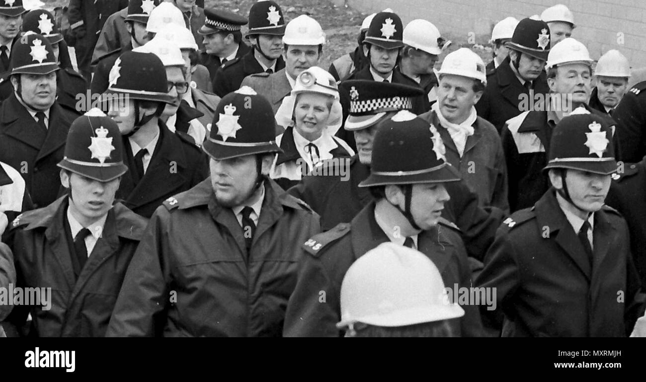 Mrs Thatcher Miners 1980 Stock Photo