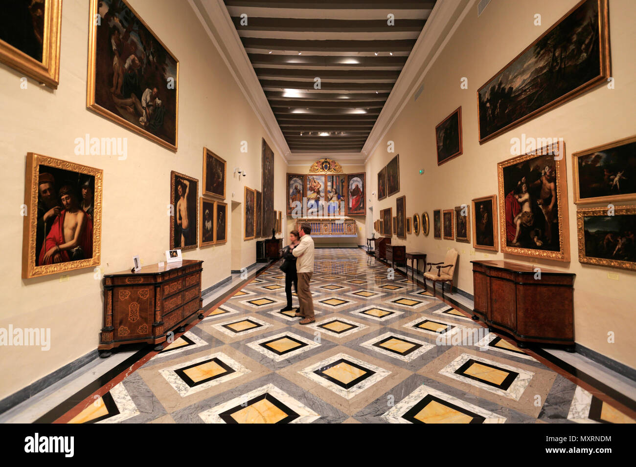 Interior of the Cathedral Museum, Silent city of Mdina, Malta Stock