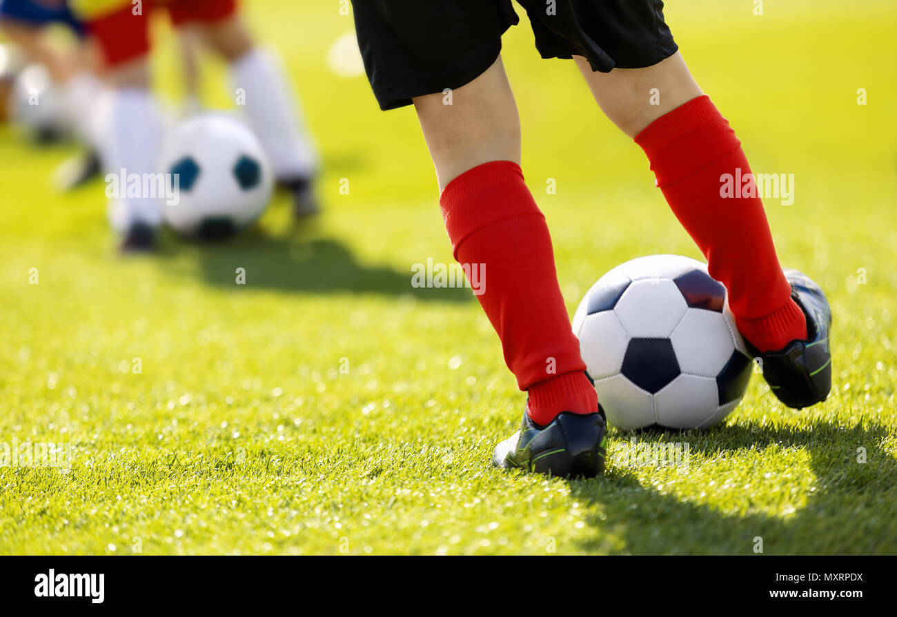 Football Soccer Training Match For Children Stock Photo, Picture and  Royalty Free Image. Image 75254254.
