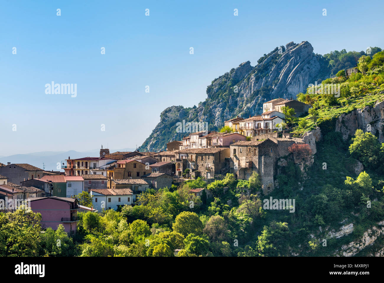 Hill town of Cerchiara di Calabria, Monte Sellaro, Southern Apennines, Pollino National Park, Calabria, Italy Stock Photo