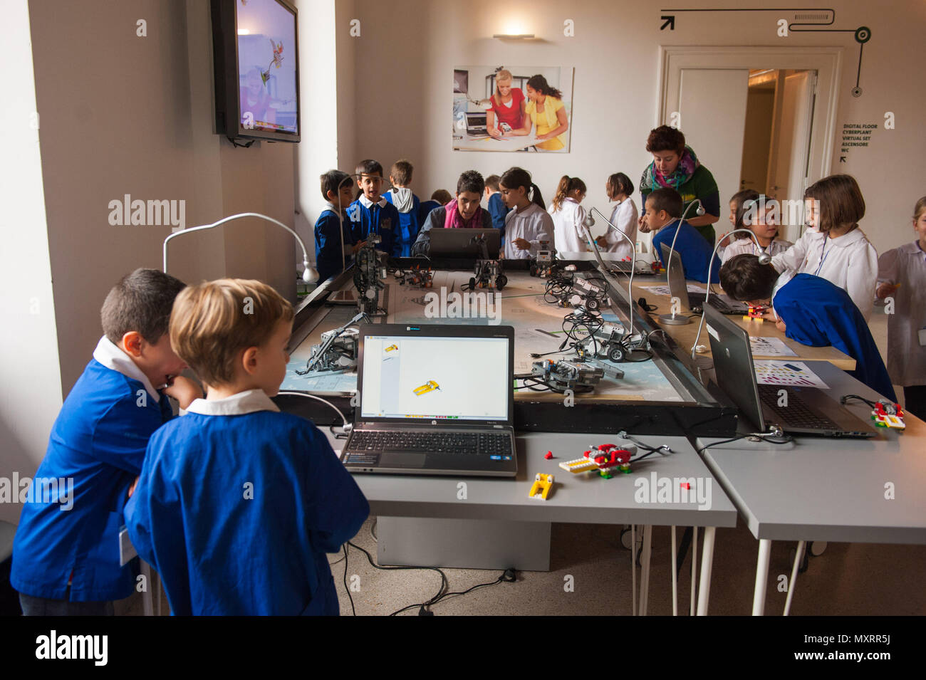 Rome. Technotown, technological scientific toy library in Villa Torlonia. Italy. Stock Photo