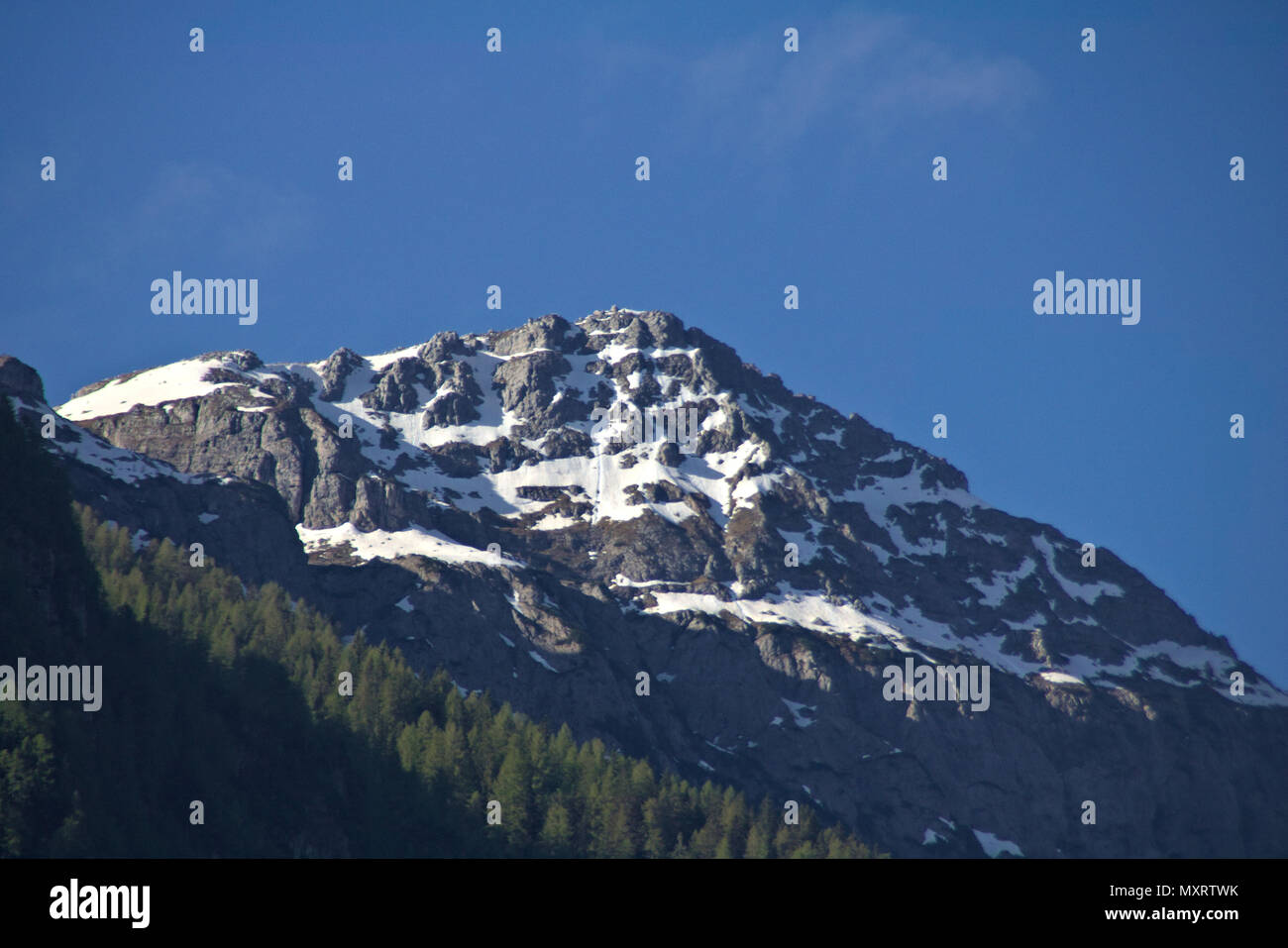 view of an alpine mountain landscape in the dolomites Stock Photo
