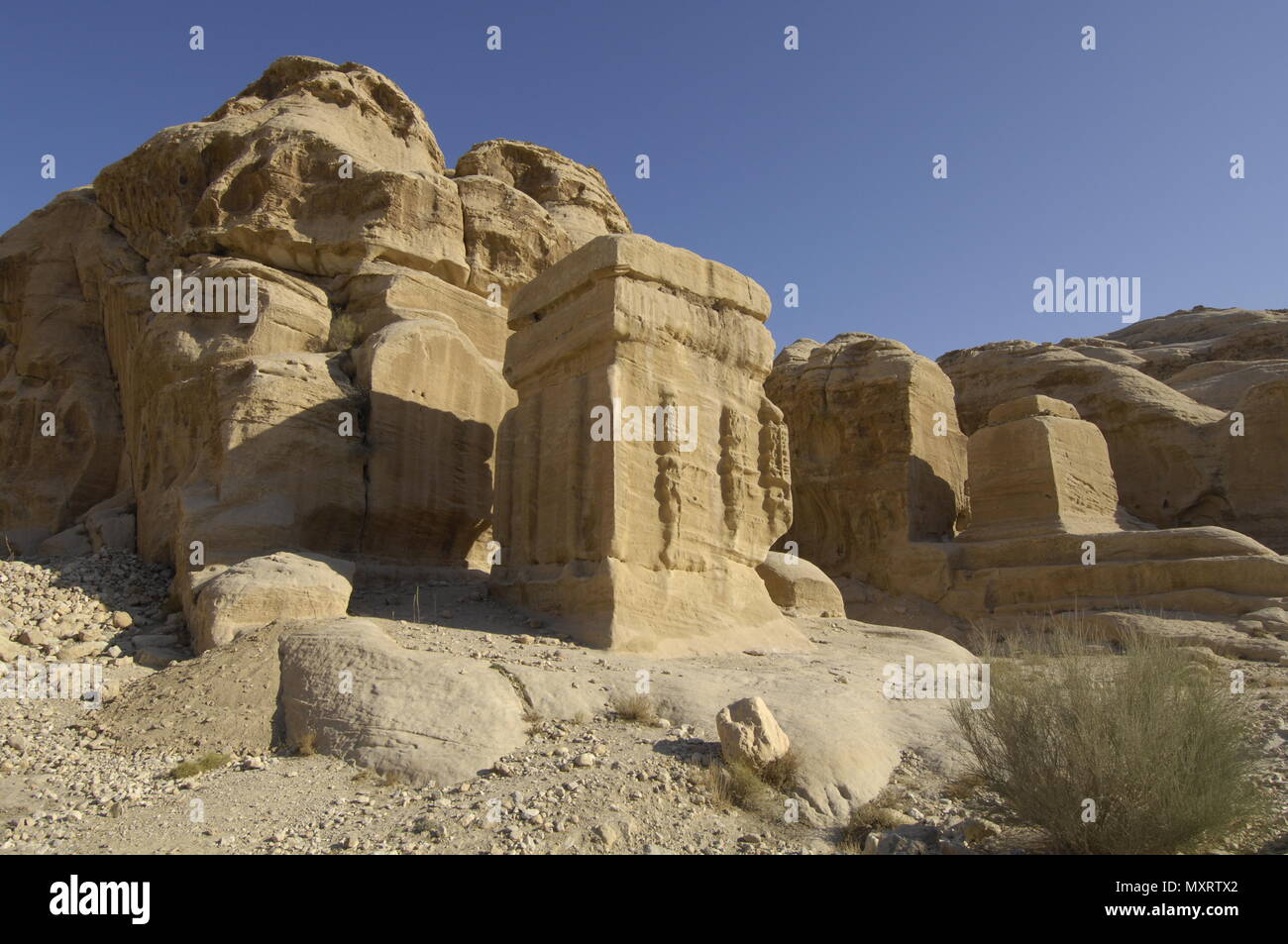 Rock grave at Petra / Jordan | Felsengrab in Petra /Jordanien Stock Photo