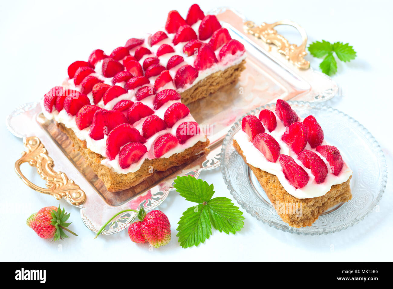 Strawberry chocolate cake Stock Photo - Alamy