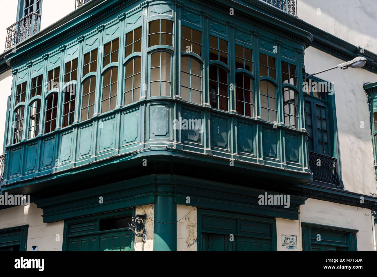 Colonial architecture in Lima city, Peru. Stock Photo