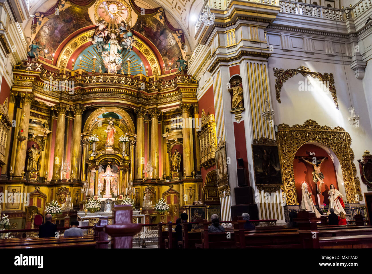 San pedro church in lima city peru peru hi-res stock photography and ...