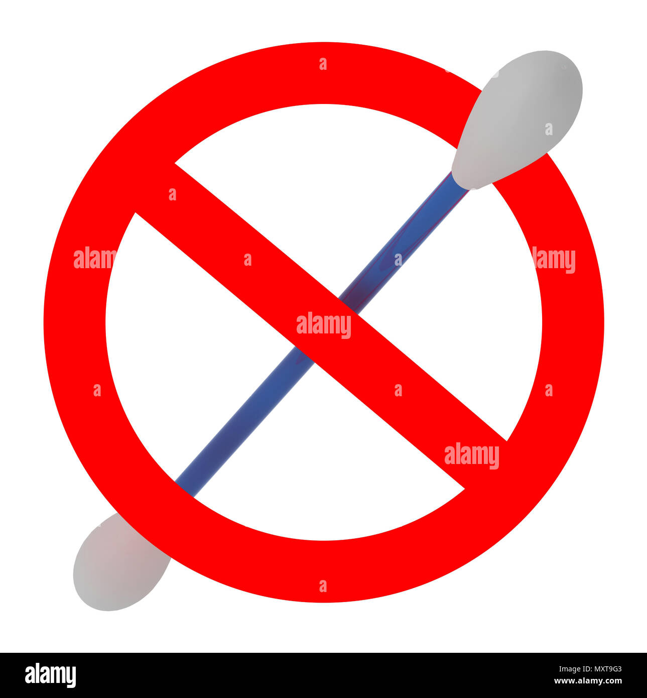 no cotton swab traffic sign, 3d illustration Stock Photo Alamy