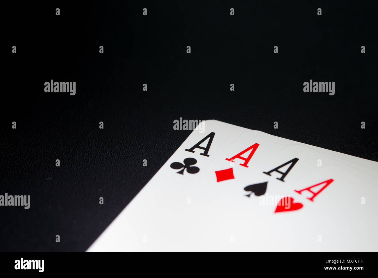 Ace of spades, hearts, clubs, diamonds playing card aces Stock Photo