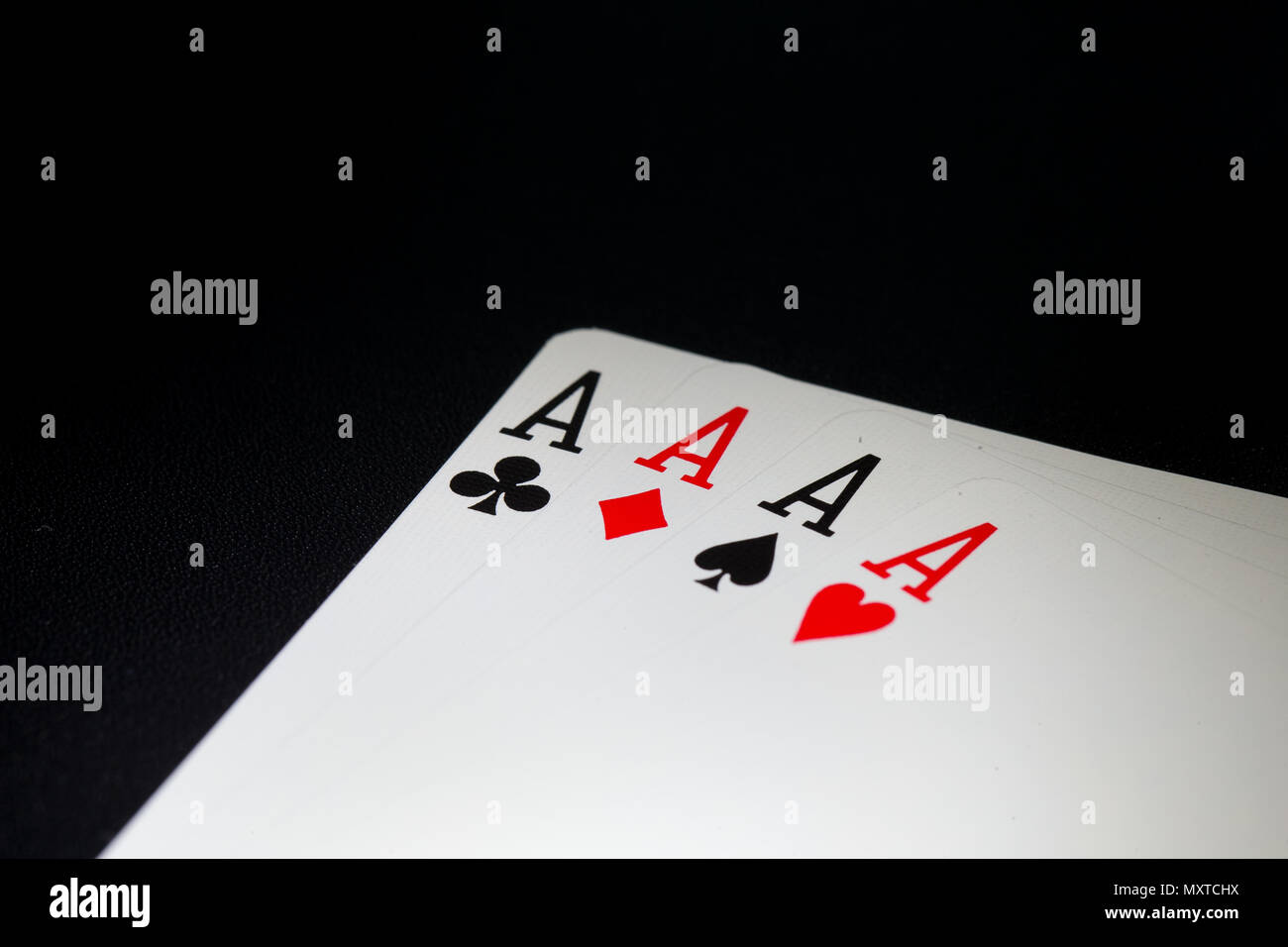 Ace of spades, hearts, clubs, diamonds playing card aces Stock Photo
