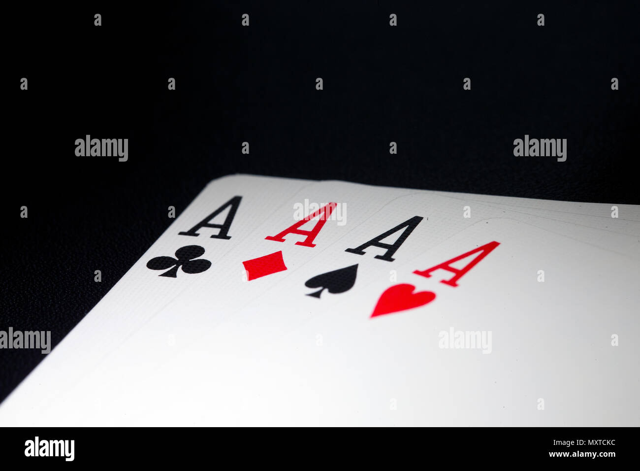 Ace of spades, hearts, clubs, diamonds playing card aces Stock Photo