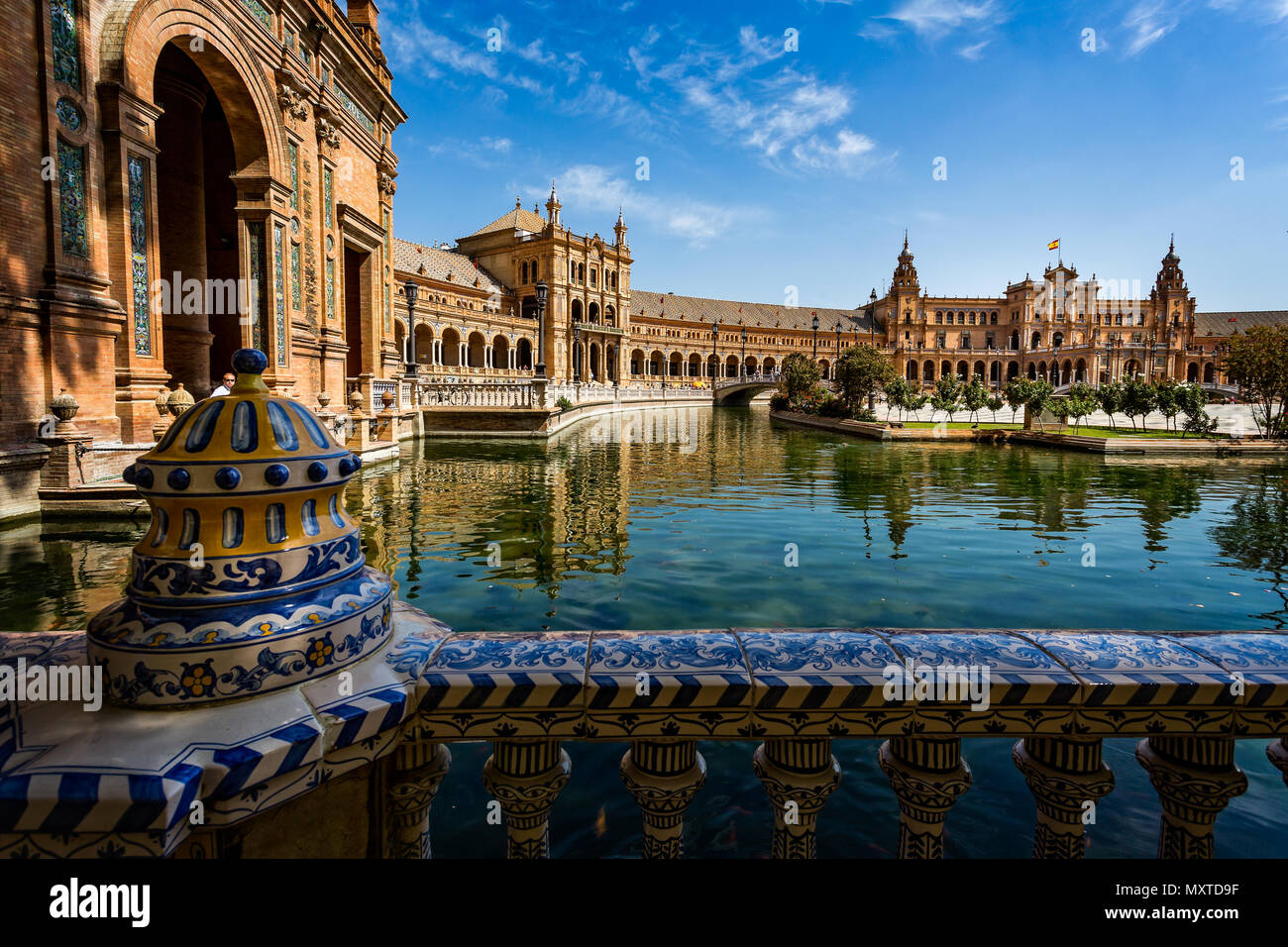 Spanish plaza taken in Seville, Spain on 24 September 2015 Stock Photo