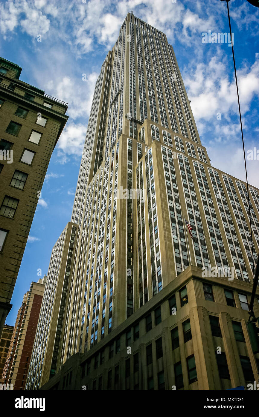 Empire State Building from street level taken in New York City, New York, USA on 21 October 2008 Stock Photo
