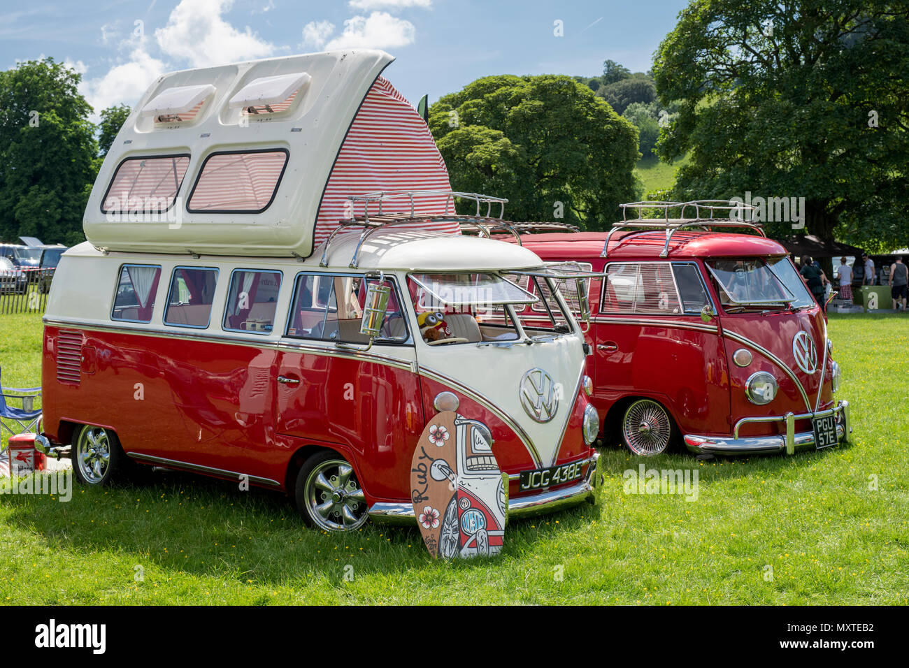 1967 VW Split Screen Volkswagen camper vans at a VW show. Stoner Park ...