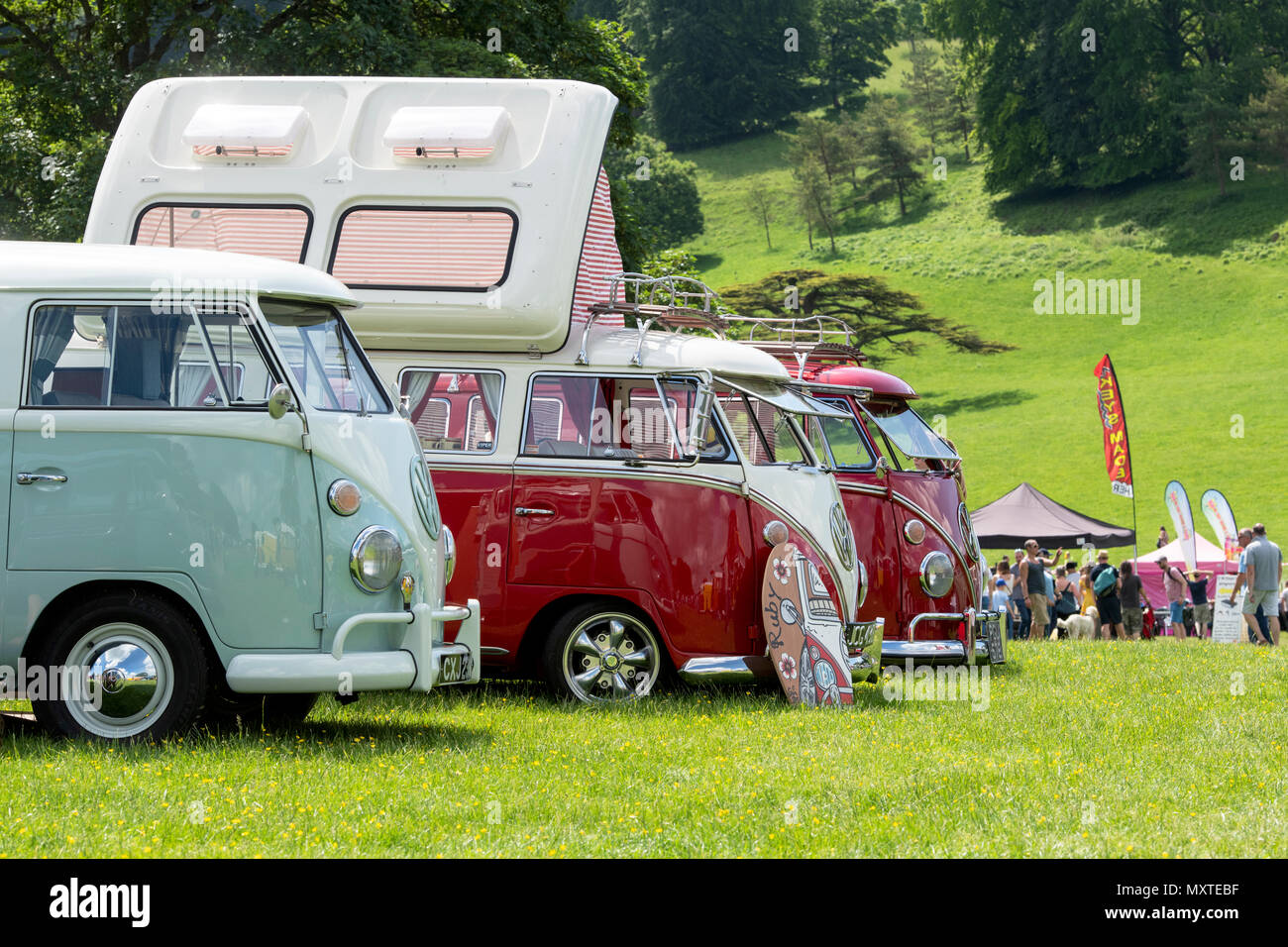 1967 VW Split Screen Volkswagen camper vans at a VW show. Stoner Park ...