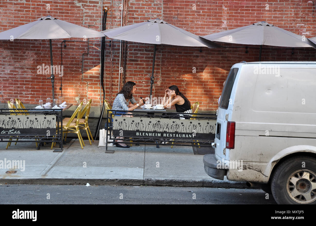 Have dinner outside in Greenwich Village, Manhattan, New York Stock