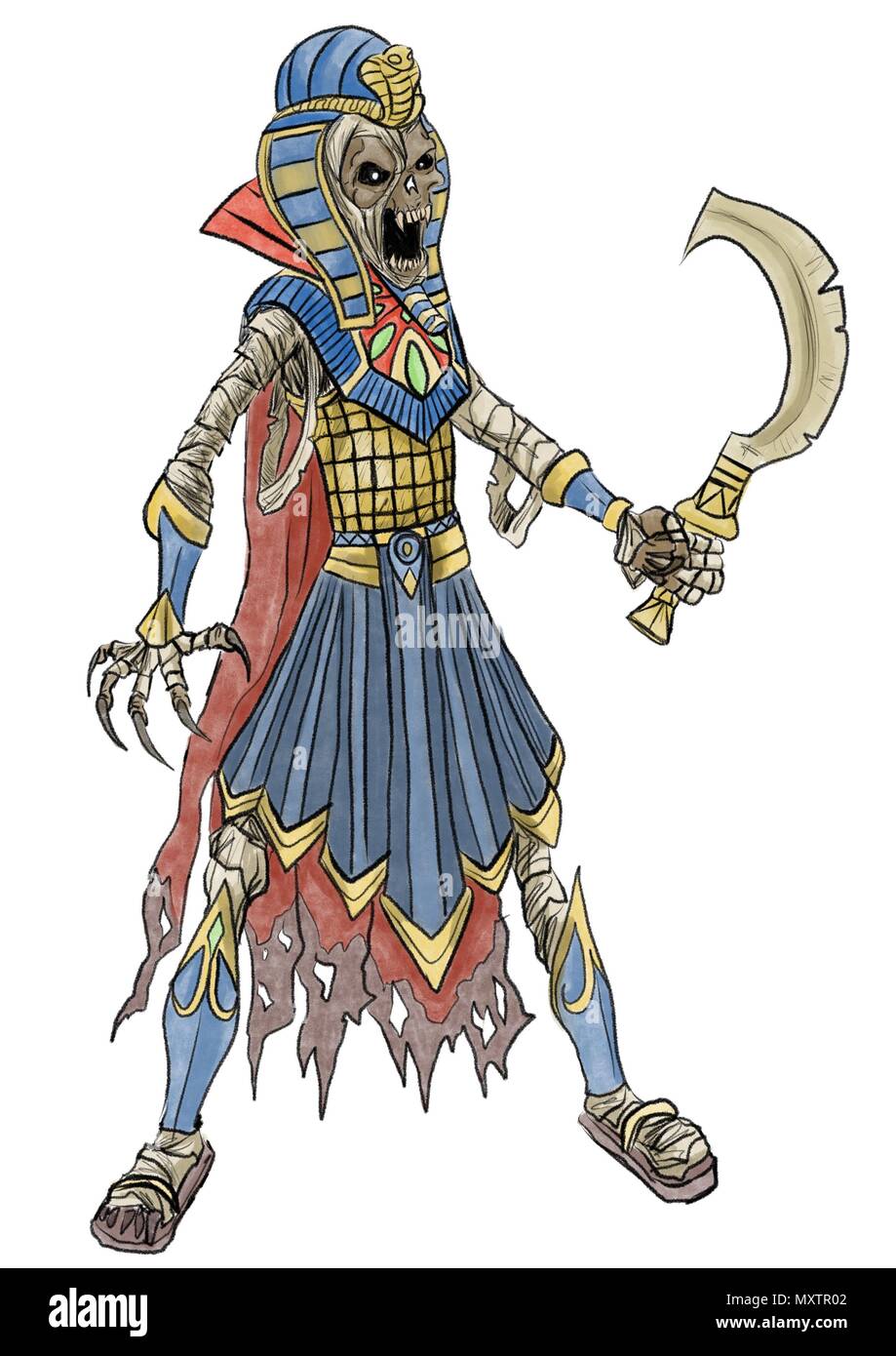 Egyptian undead mummy sketch Stock Photo Alamy