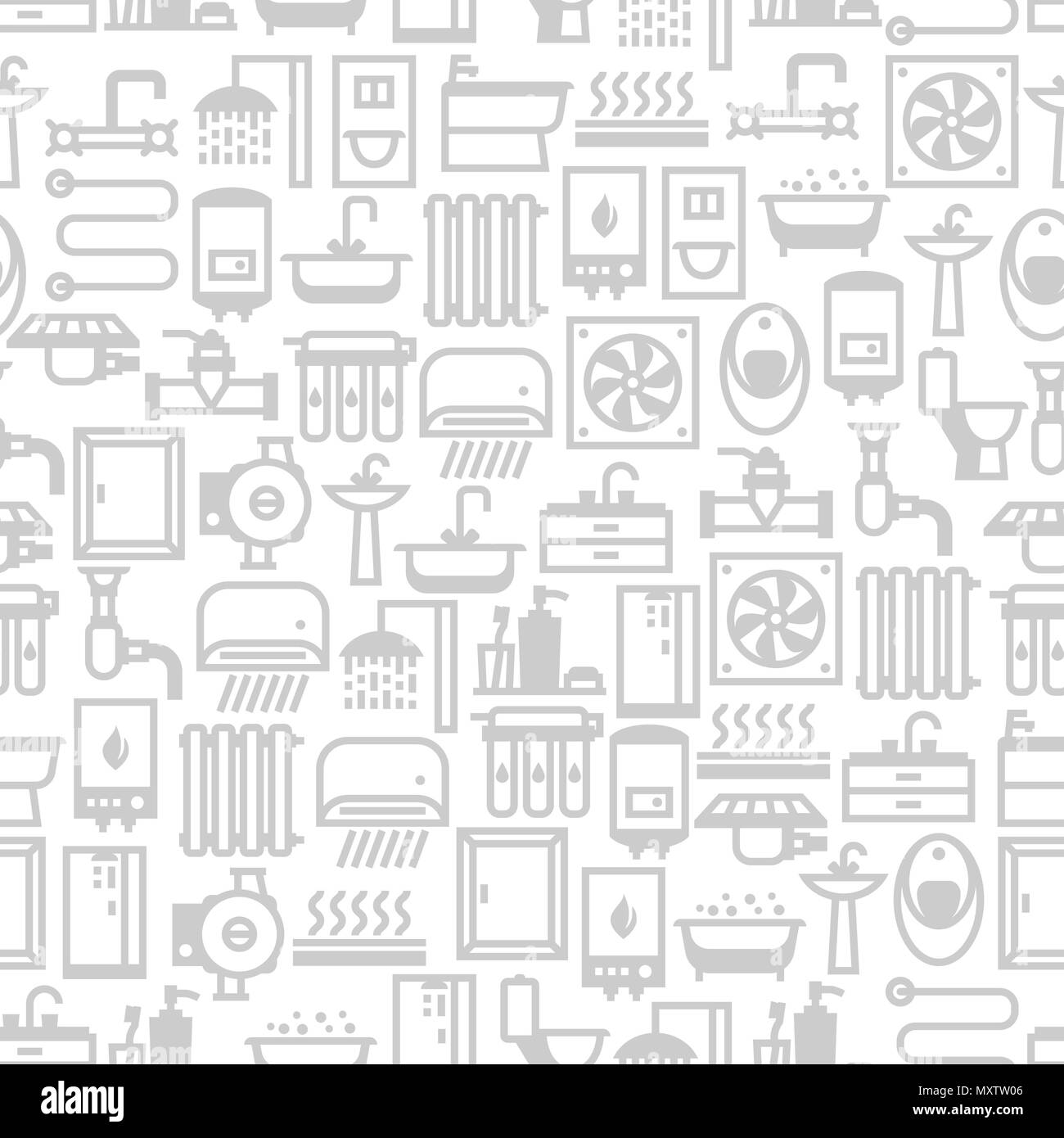 Plumbing seamless pattern. Stock Vector