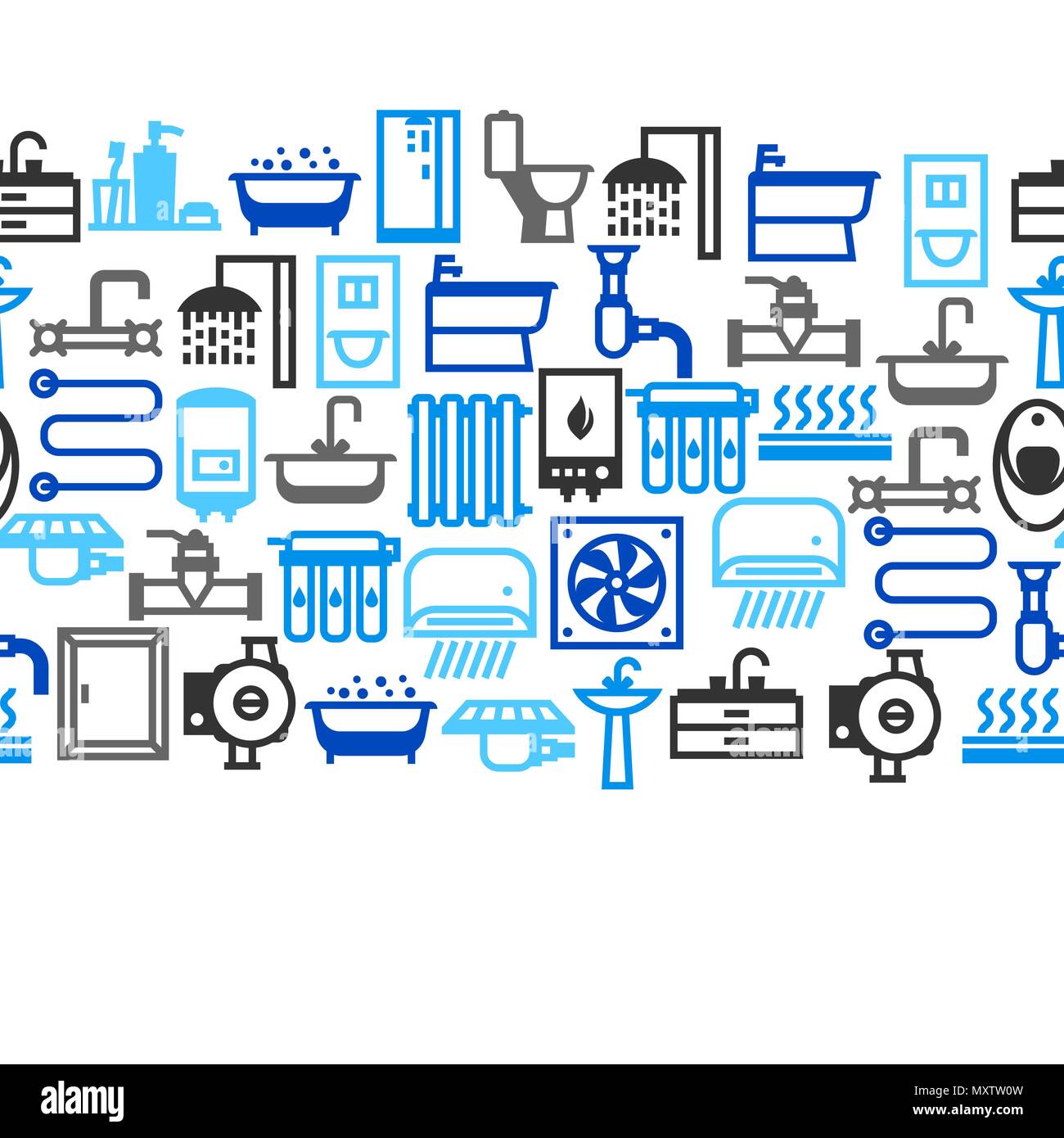 Plumbing seamless pattern. Stock Vector