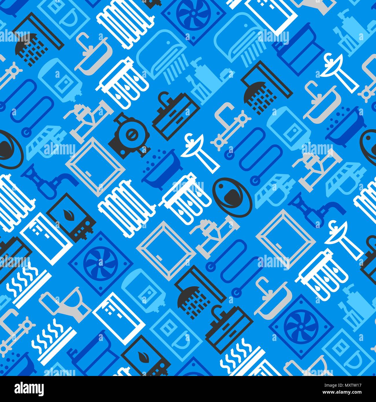 Plumbing seamless pattern. Stock Vector