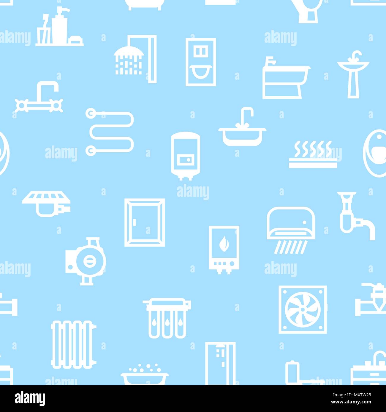 Plumbing seamless pattern. Stock Vector