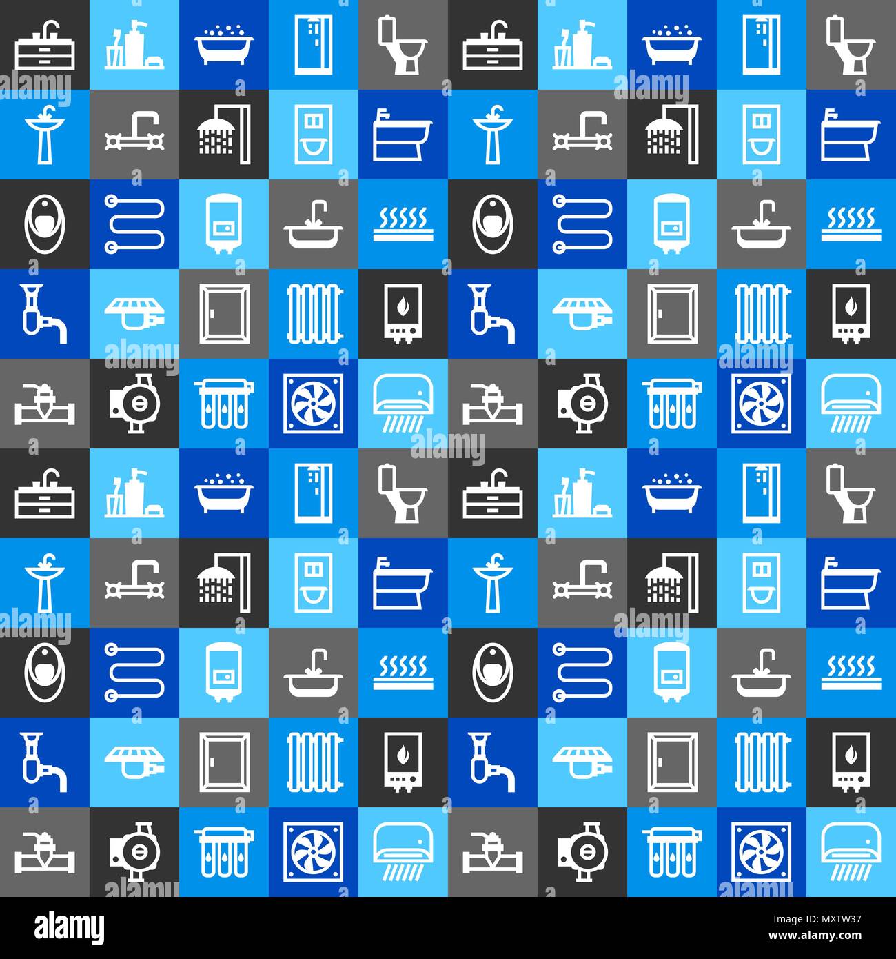 Plumbing seamless pattern. Stock Vector