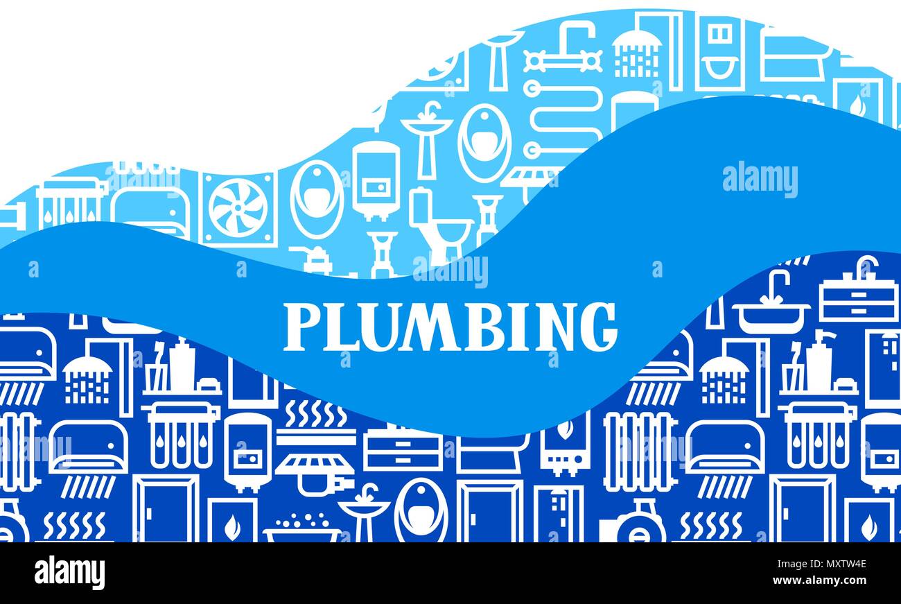 Plumbing background design. Stock Vector