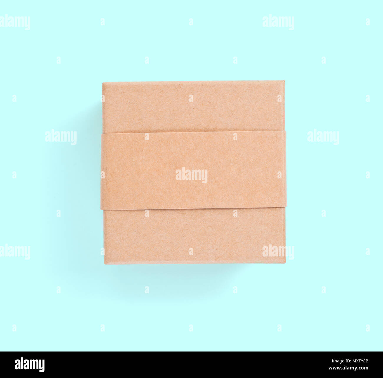 Cardboard boxes for packaging on a blue background Stock Photo
