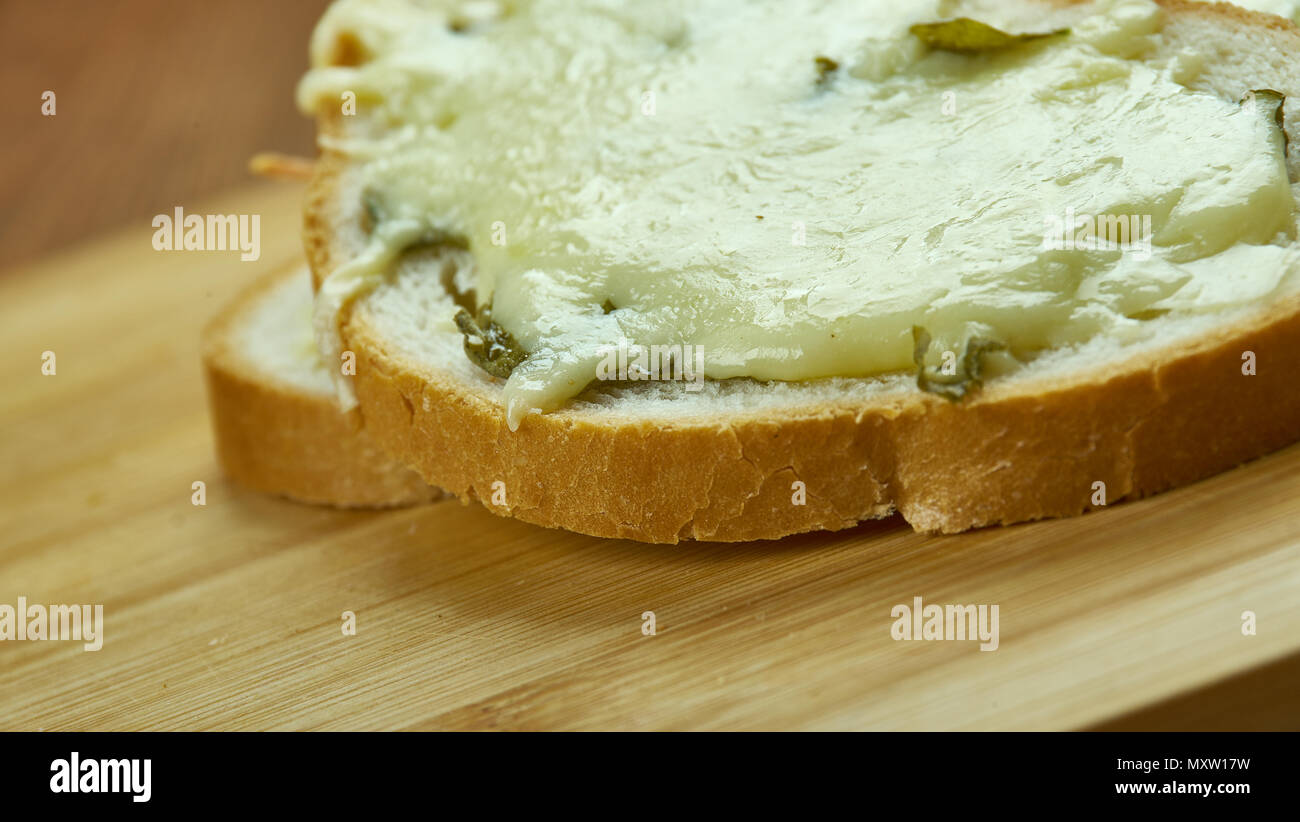 Spinach Artichoke French Bread close up Stock Photo Alamy