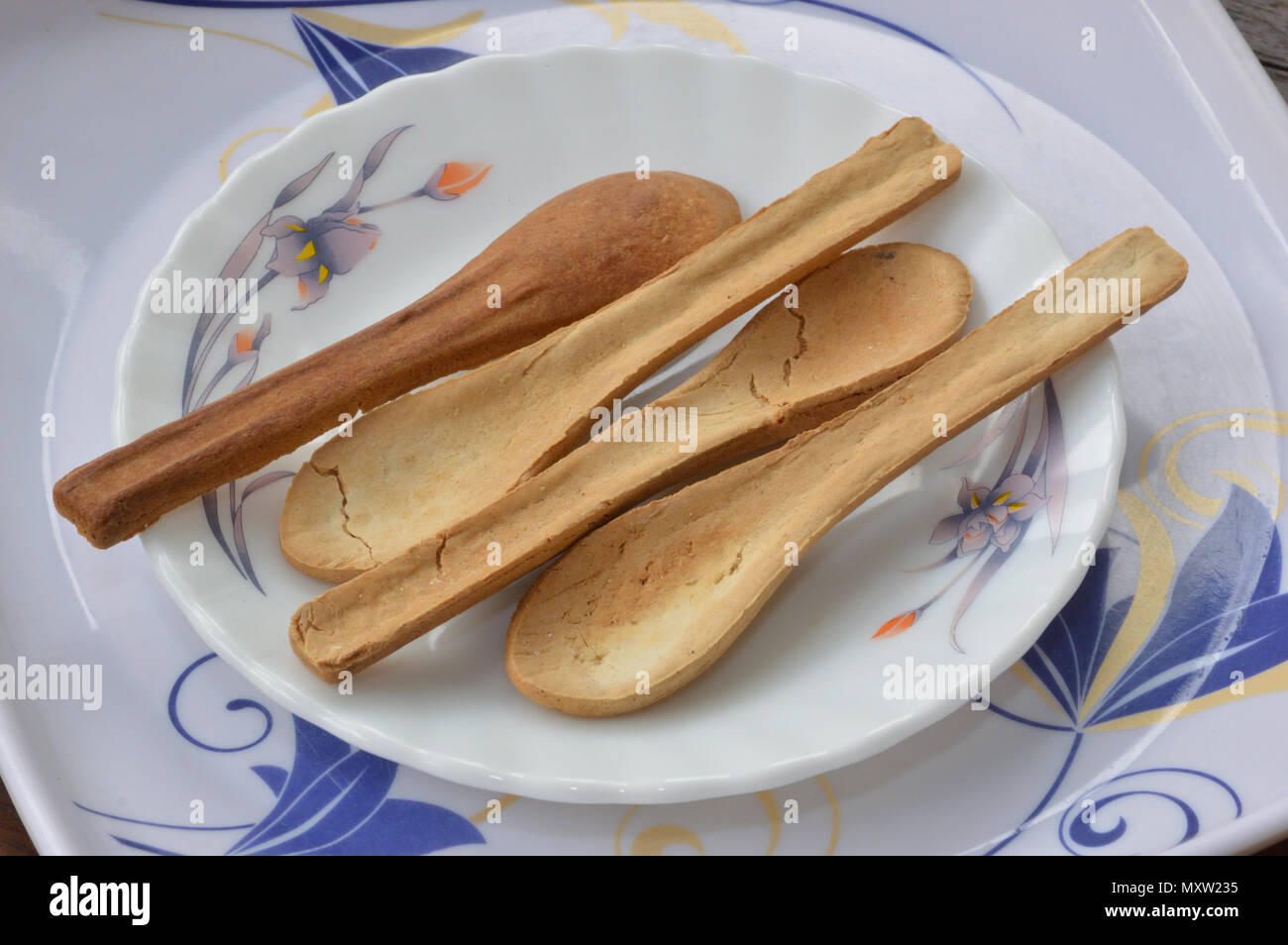 Edible spoon, Kolkata Stock Photo Alamy