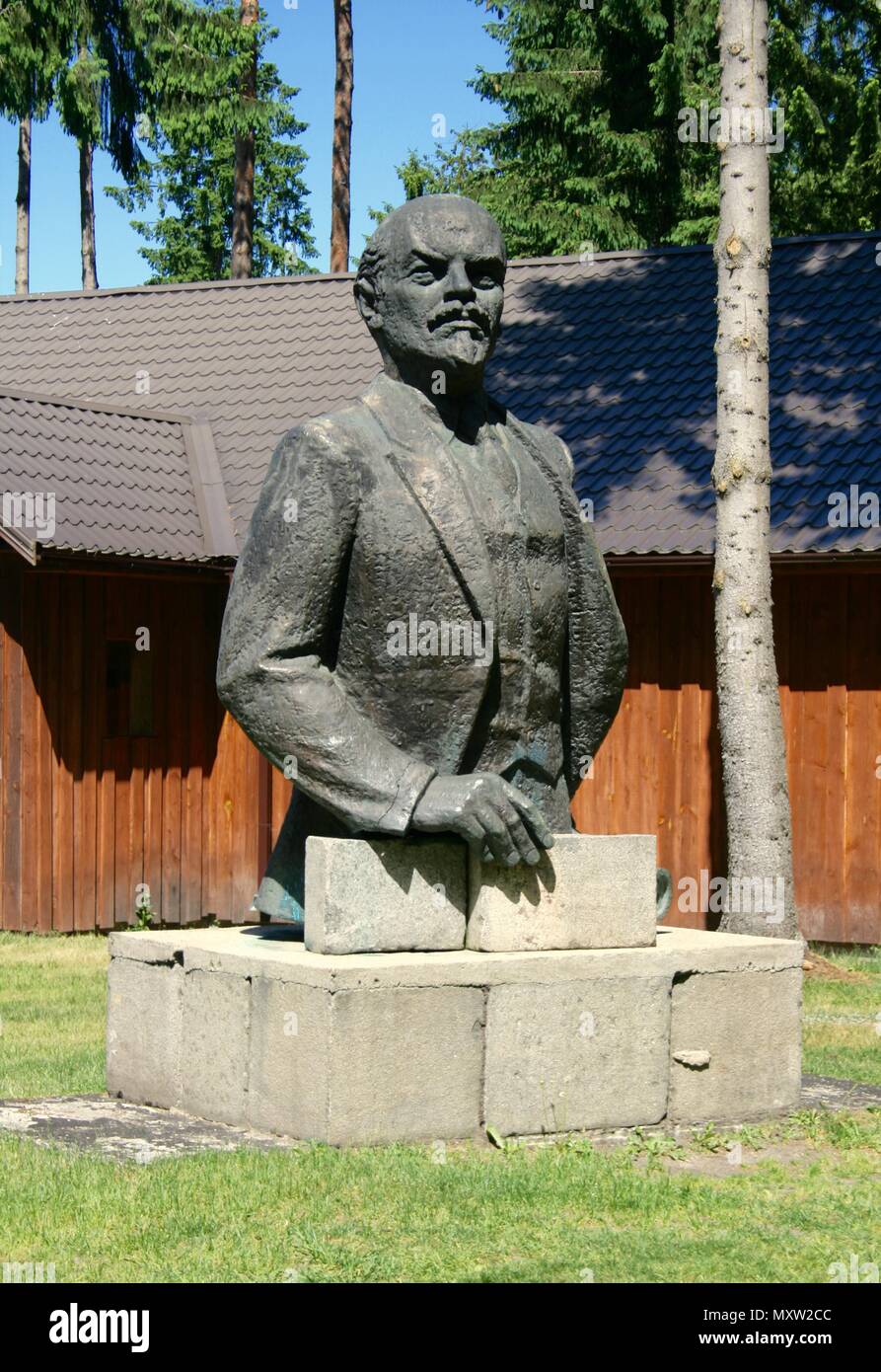 Statue of Lenin in Grutas Park, garden of Soviet-era statues Stock Photo