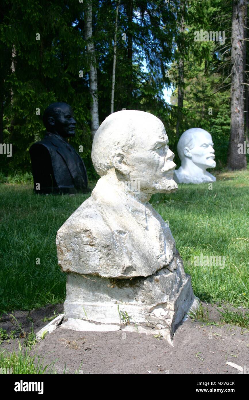 Statue of Lenin in Grutas Park, garden of Soviet-era statues Stock Photo