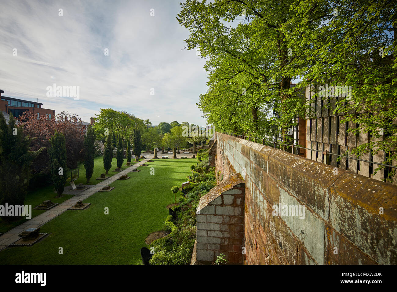Chester Roman Gardens Pepper Street in Chester, Cheshire, England. View