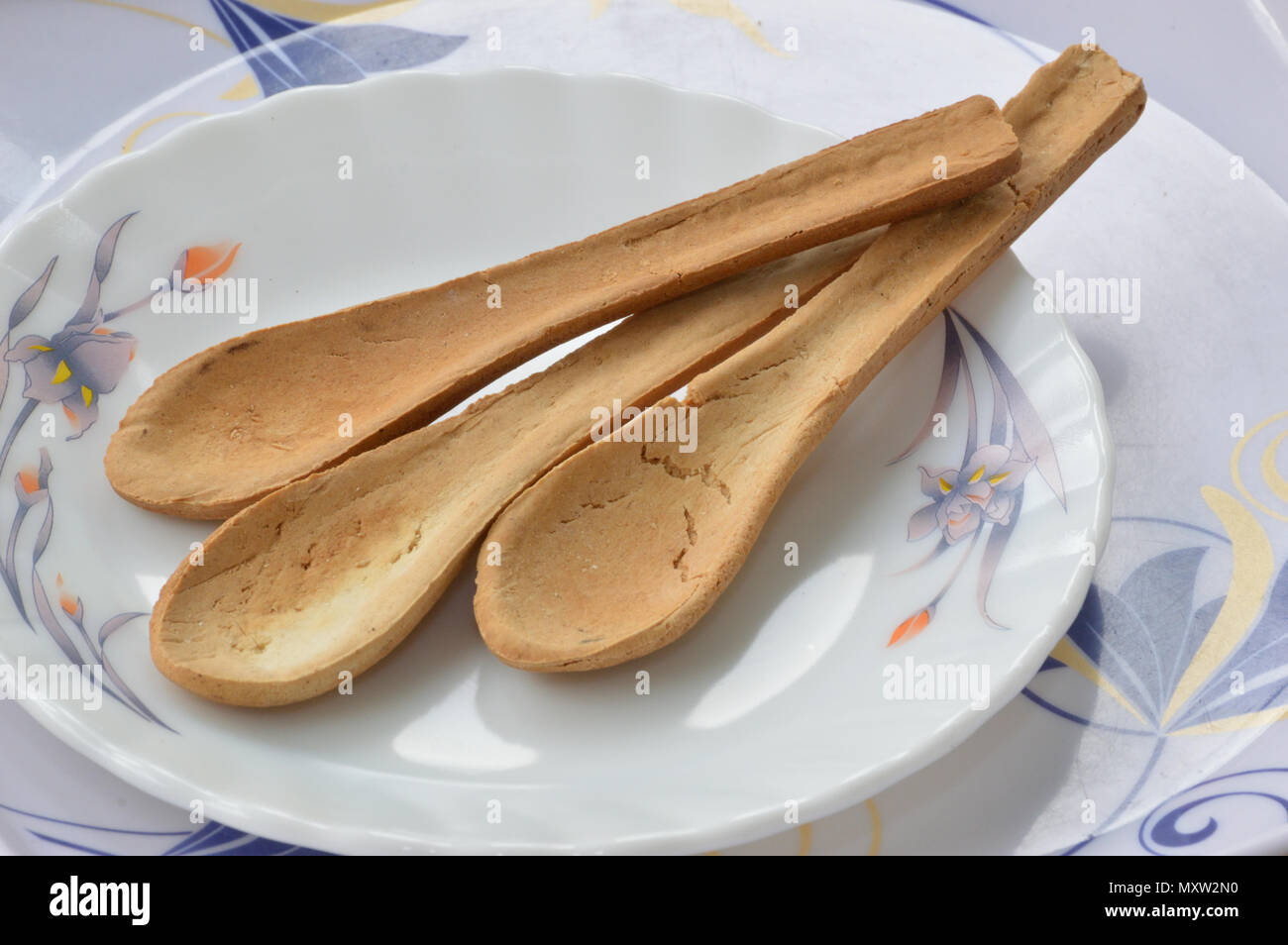 Edible spoon, Kolkata Stock Photo Alamy