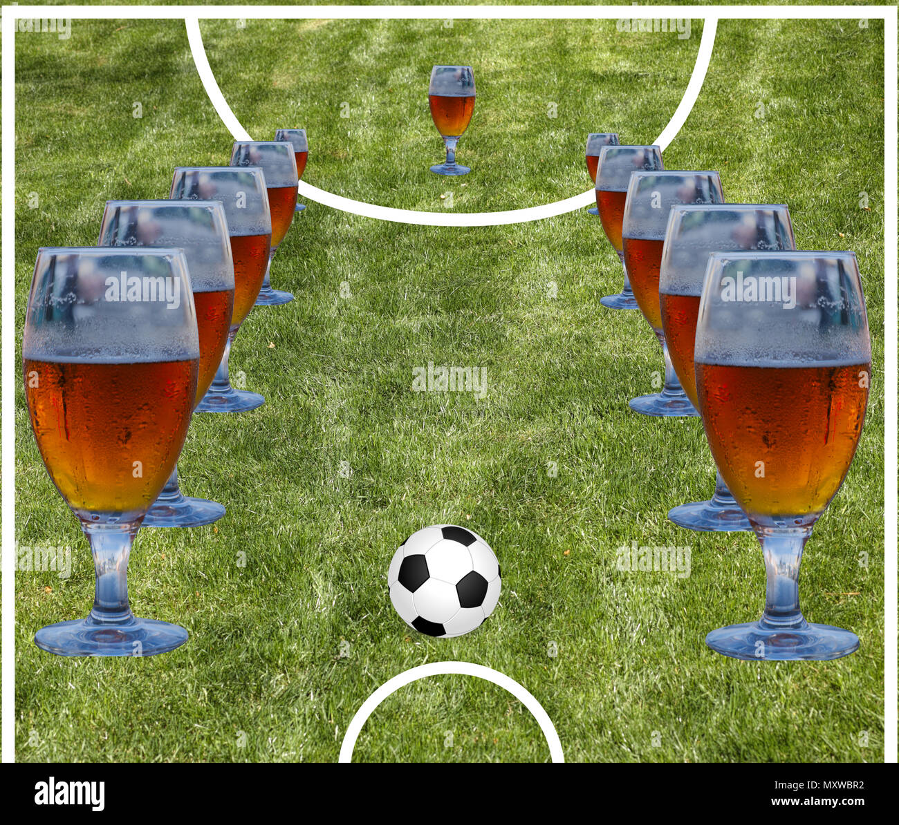 World cup football ball on grass hires stock photography and images