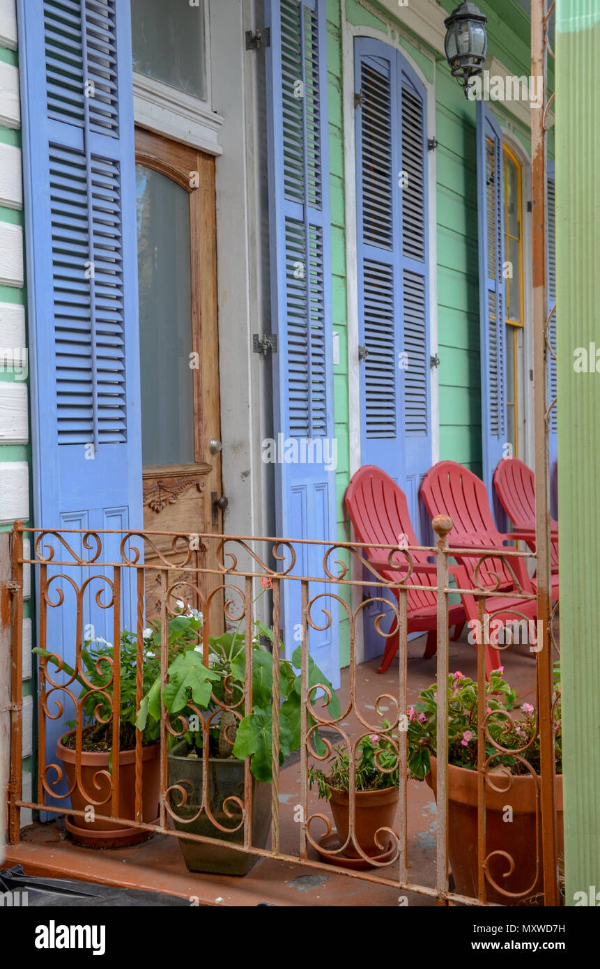 Various colors, textures and architecture around New Orleans, Louisiana Stock Photo