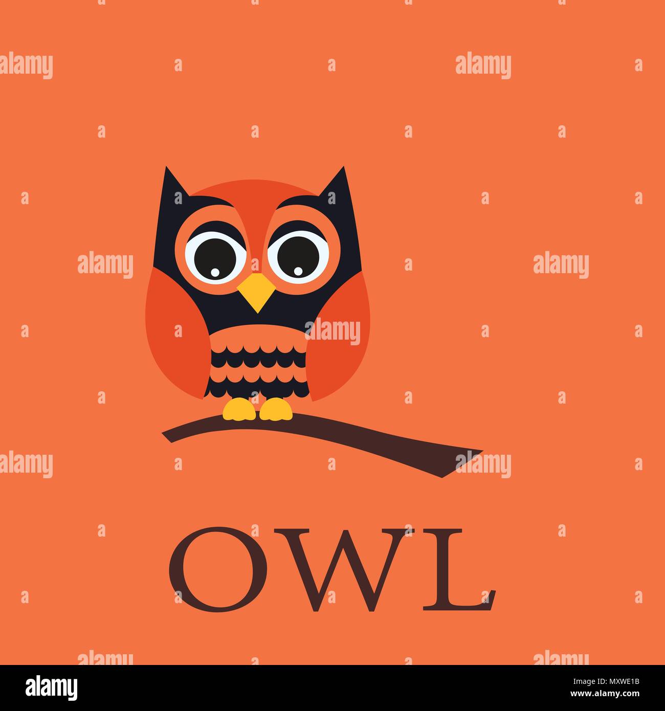 Owl orange eyes Stock Vector Images Alamy