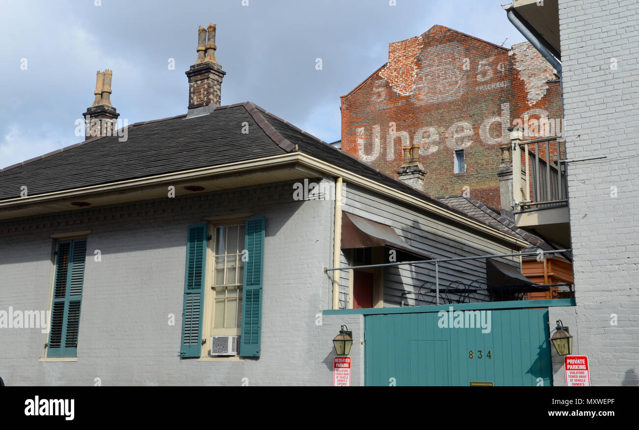 Various colors, textures and architecture around New Orleans, Louisiana Stock Photo