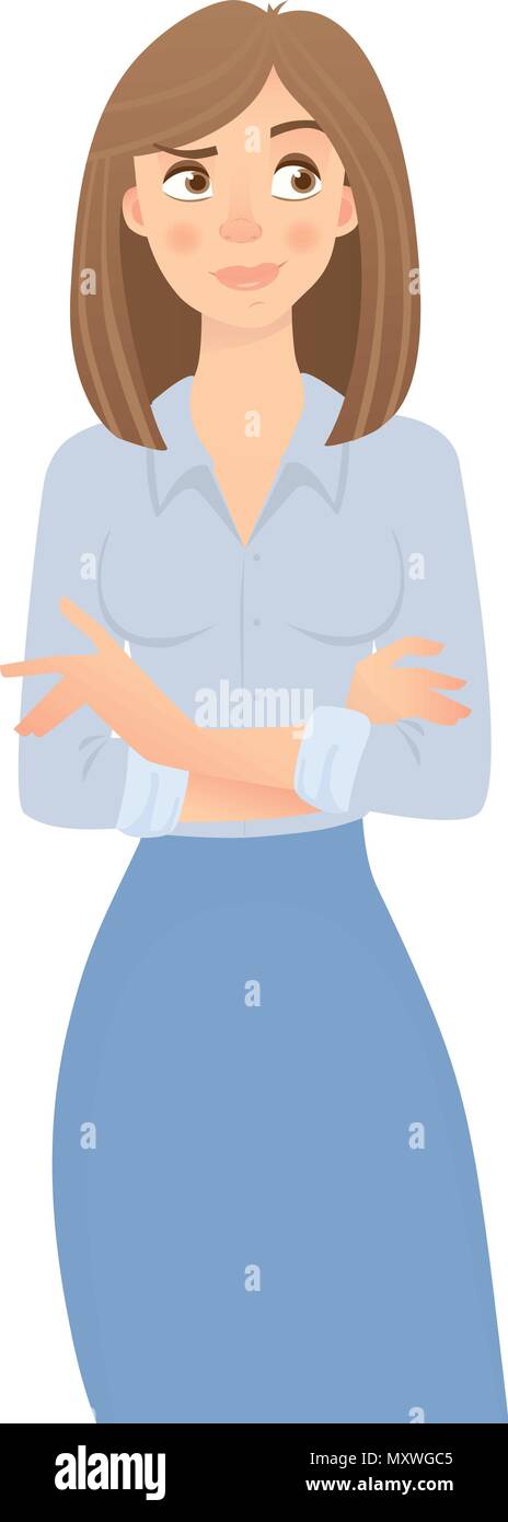 Cartoon worried girl hi-res stock photography and images - Alamy