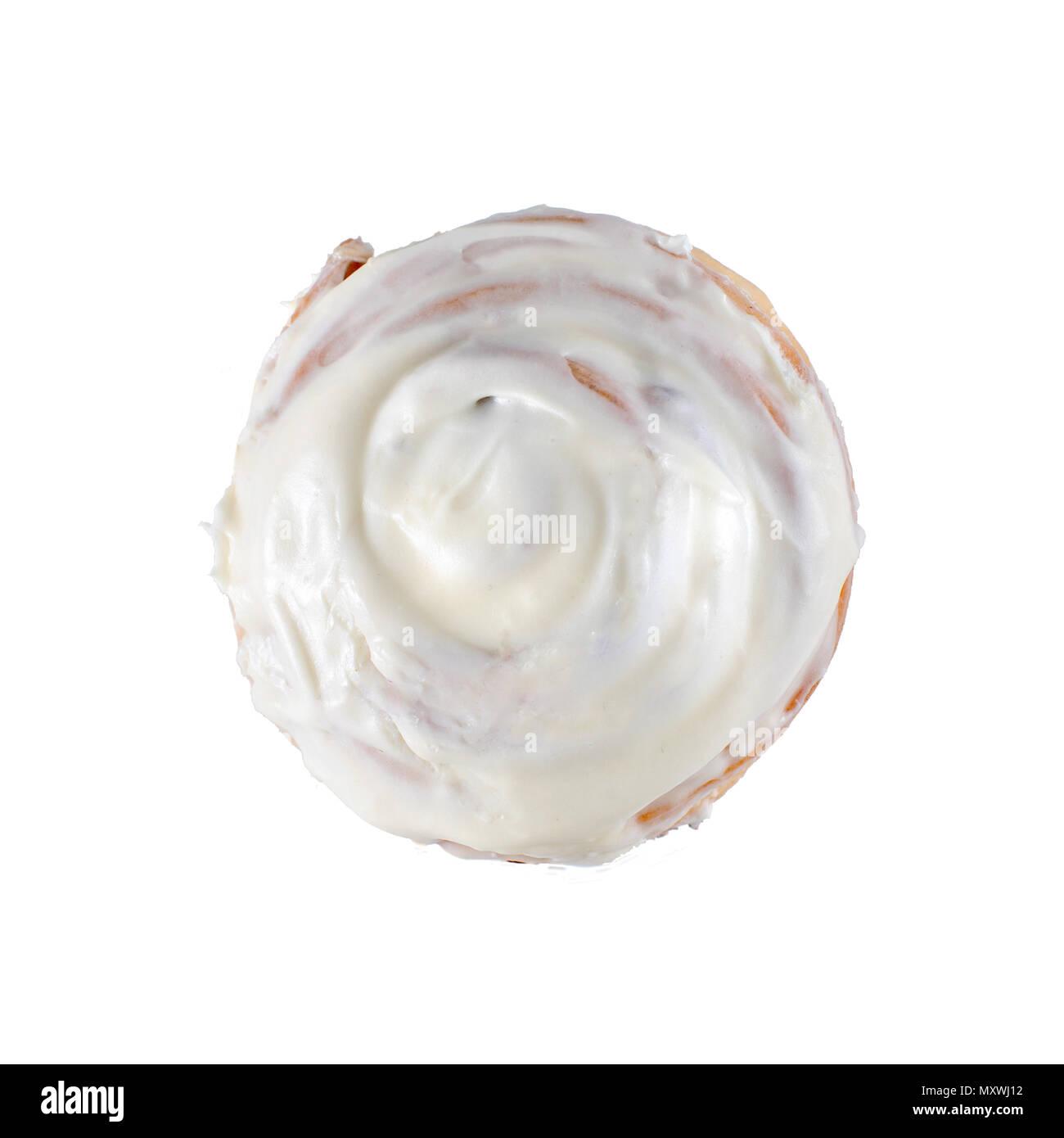 Cinnamon Rolls in glaze on white background Stock Photo