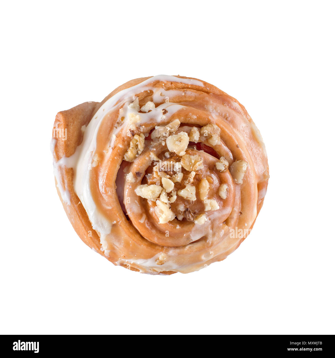 Cinnamon bun roll swirl isolated Stock Photo Alamy