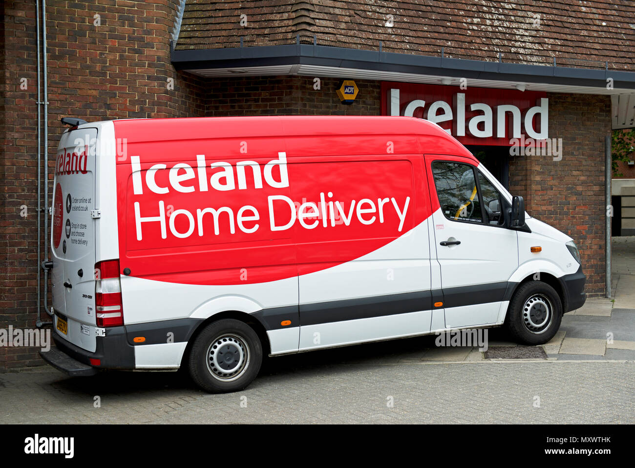 Iceland Home Delivery Van parked outside Iceland store, England UK Stock Photo Alamy