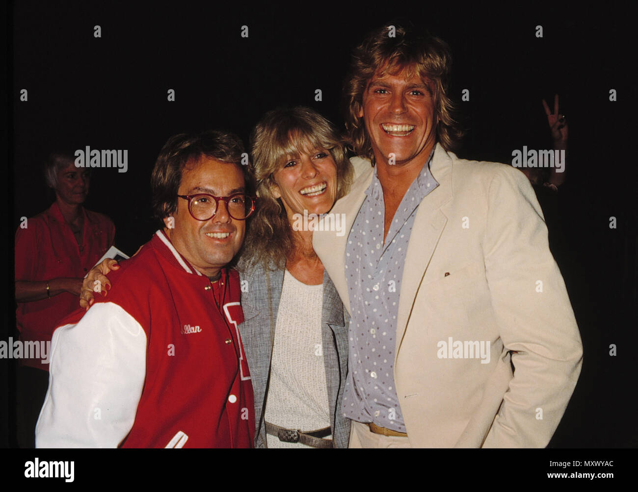 Alan Carr, Jeff Conaway & Rona Newton John in Los Angeles. Credit: Walter McBride/MediaPunch Stock Photo