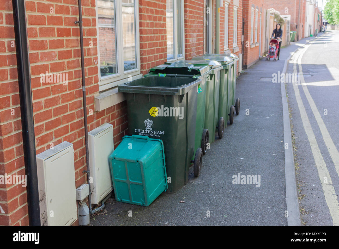 Rubbish, Wheelie bins, black bags , recycling Stock Photo Alamy