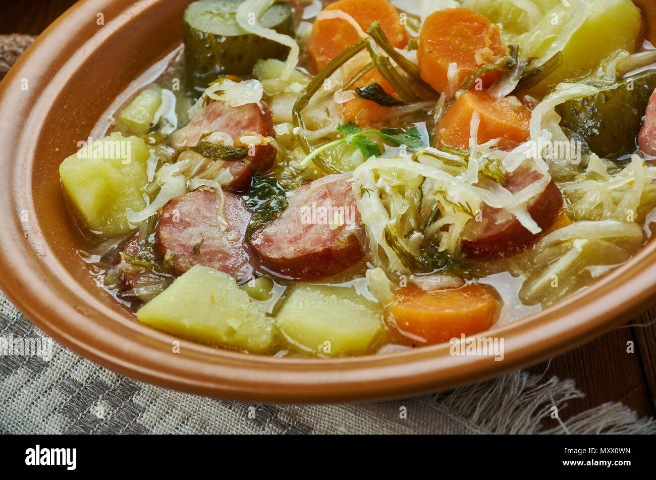 German cuisine ,Kohlsuppe ,Traditional Authentic Slow Cooked German Cabbage Soup Stock Photo Alamy