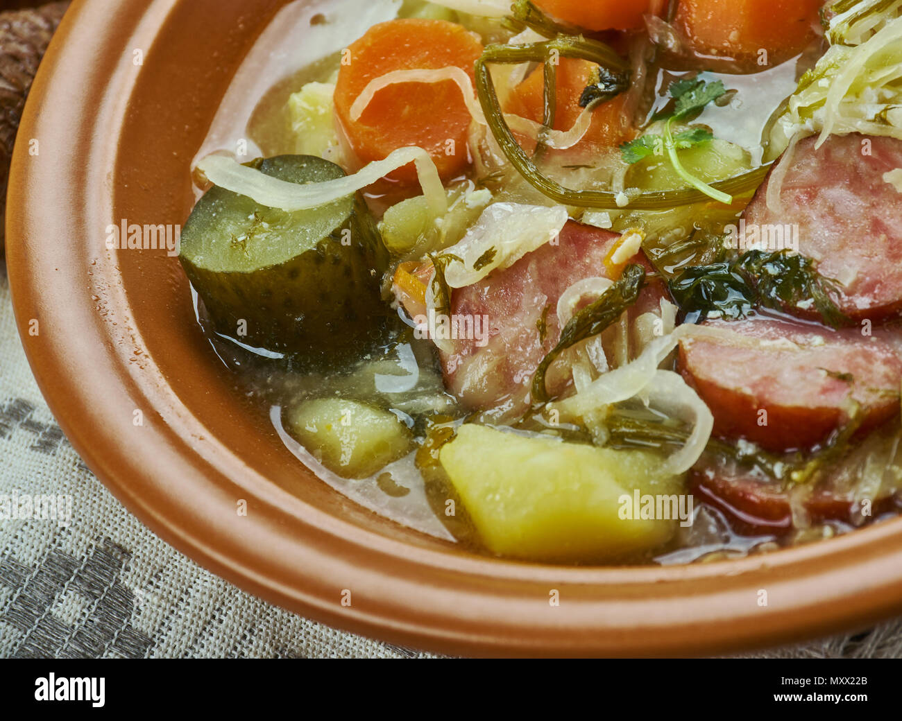 German cuisine ,Kohlsuppe ,Traditional Authentic Slow Cooked German Cabbage Soup Stock Photo Alamy