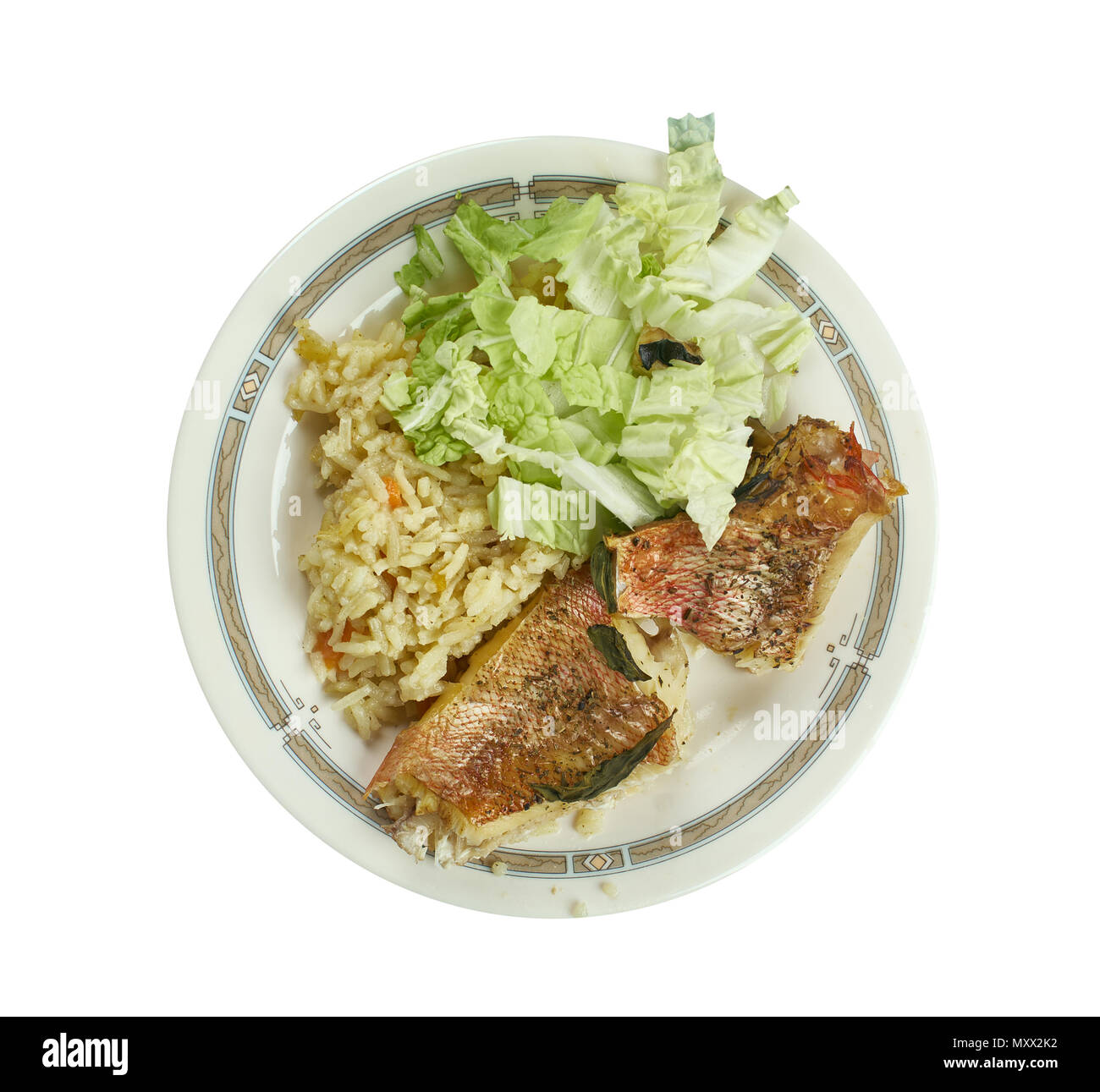 Jamaican Brown Stew Fish sea bass Stock Photo Alamy