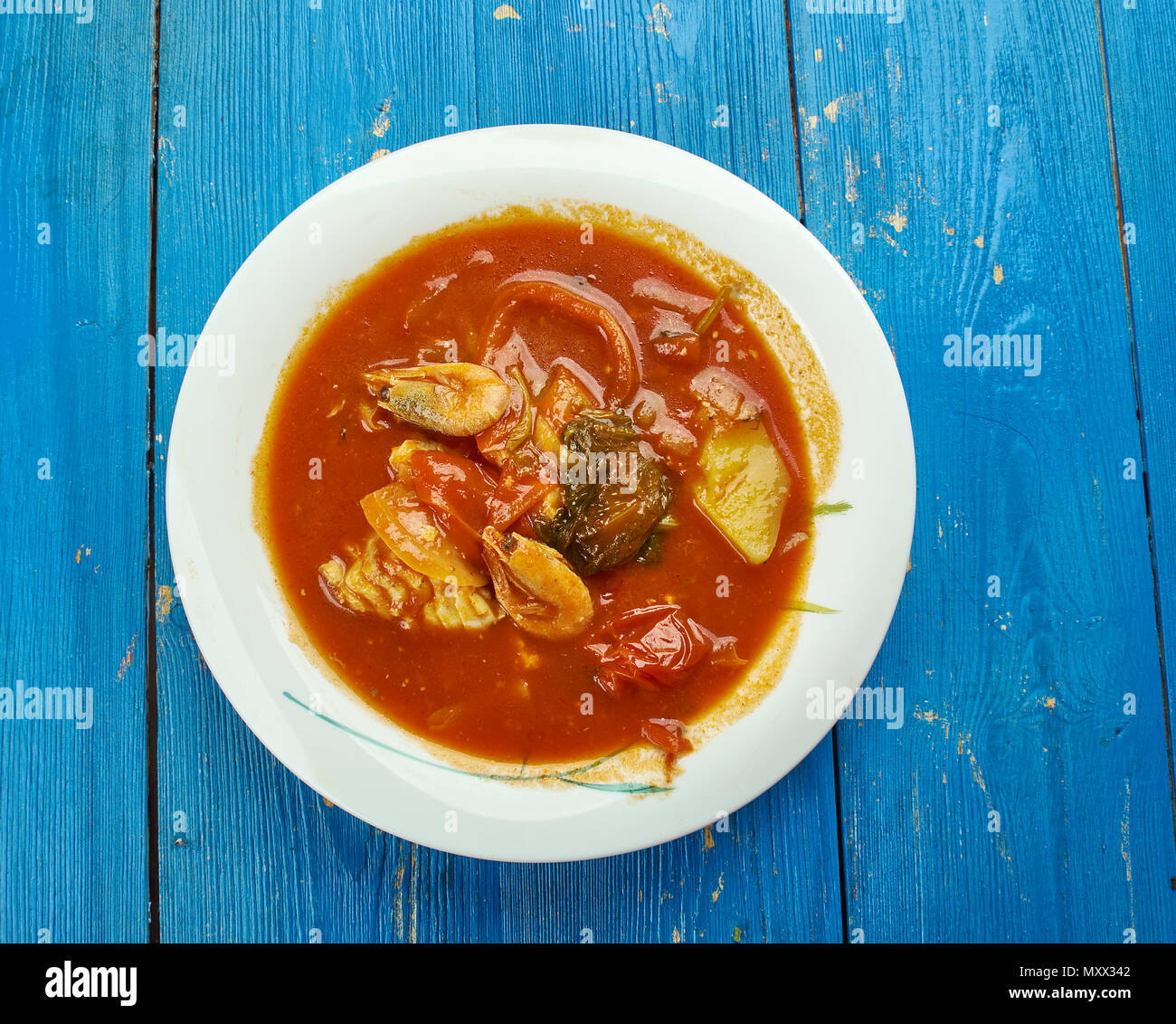 Southwest Cilantro Fish Stew , classic Mexican ingredients Stock Photo