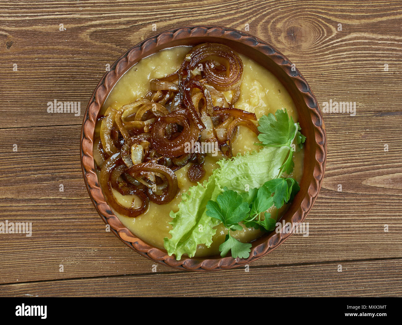 Danish Split Pea Soup and browned onions Stock Photo Alamy